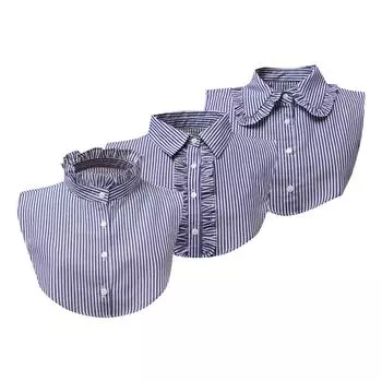 Женская шифоновая блузка с искусственным воротником и стразами, размер M One Size