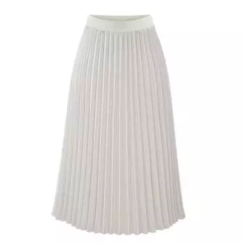 Женская шифоновая юбка средней длины плиссированная юбка эластичная высокая талия тонкая свободная юбка для похудения XL белый