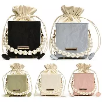 Женская шикарная сумка через плечо из искусственной кожи, дизайнерская сумка-ведро большой емкости с цепочкой и ремешком, эстетичный кошелек на ремне для путешествий на открытом воздухе белый