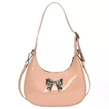 Женская шикарная сумка-тоут из искусственной кожи, модная сумка в форме полумесяца, простая сумка через плечо с регулируемым ремешком, женская сумка в форме полумесяца серебряный