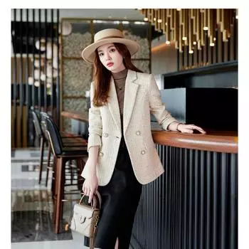 Женская шикарная винтажная куртка, пальто, модный дизайн, универсальная элегантная офисная одежда с длинными рукавами, темпераментная женская шикарная верхняя одежда XXL