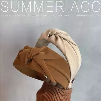 Женская широкая боковая повязка на голову, витой завязанный обруч на голову, однотонная повязка для волос, простая тканевая повязка для волос, обруч для волос для девочек, аксессуары для волос белый