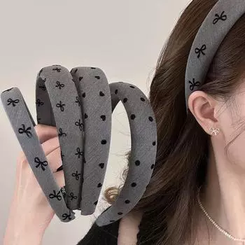 Женская широкополая повязка на голову из губки-банта: Элегантный, высококачественный аксессуар для умывания лица и головной убор-заколка F1358 Butterfly