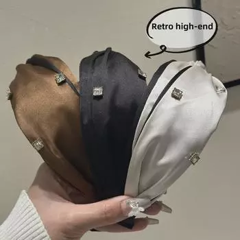 Женская широкополая повязка на голову в виде шпильки — модный аксессуар для головного убора высокого класса чёрный