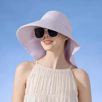 Женская широкополая солнцезащитная шляпа, сворачиваемая, с защитой от ультрафиолета, с клапаном на шее, с UPF 50+, рыболовная шляпа с отверстием для хвоста для походов на пляж