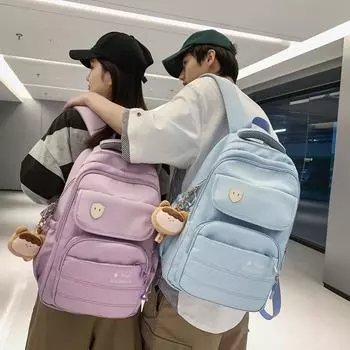 Женская школьная сумка большой емкости в студенческом стиле, рюкзак для средней школы, дорожная сумка зелёный