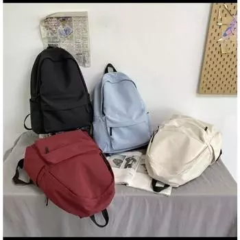 Женская школьная сумка, водонепроницаемый школьный рюкзак большой емкости, гладкая молния, однотонный повседневный рюкзак для девочек-подростков, студенческая поставка белый