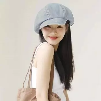 Женская шляпа художника с большой окружностью головы, восьмиугольная шляпа, синяя шляпа, ковбойский берет, тонкий ретро