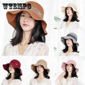 Женская шляпа, летняя шляпа от солнца, универсальная пляжная дышащая крутая шляпа one size вино красного