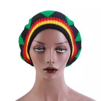 Женская шляпа на Хэллоуин, цветная вязаная эластичная, нескользящая, ветрозащитная, толстая, ведьма, косплей, поддельные черные косы, карнавальный берет для вечеринки One Size зелёный