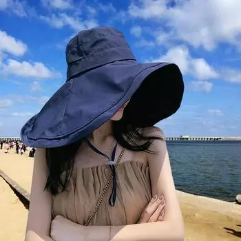 Женская шляпа от солнца с широкими полями UPF 50+, защита от ультрафиолета, походная рыбацкая кепка, складная летняя однотонная пляжная шляпа Bucekt, 2022