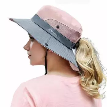 Женская шляпа от солнца, складная, широкополая, шляпа-ведро, шляпа для рыбалки, солнцезащитная кепка с хвостиком