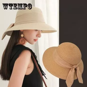 Женская шляпа рыбака с широкими полями, летняя шляпа от солнца, пляжная шляпа от солнца, складная, с защитой от ультрафиолета, дорожный костюм ONE SIZE