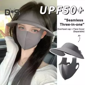 Женская шляпа с защитой лица, солнцезащитная дышащая однотонная шляпа от солнца, эластичная, большая окружность головы, пустая шляпа-цилиндр темно-серого