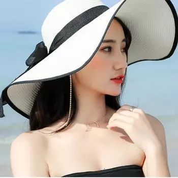 Женская шляпа с защитой от ультрафиолета, летняя пляжная шляпа с большими широкими полями, пляжная шляпа с солнцезащитным кремом вогнутой формы, складной солнцезащитный крем, складная шляпа, чехол для путешествий, уличная шляпа