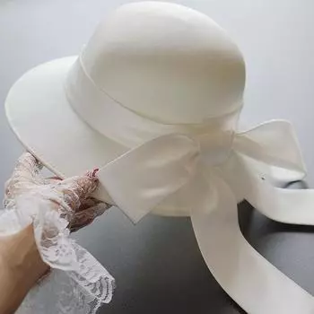 Женская шляпа Sinamay Fascinator с большими полями, коктейльная свадебная вечеринка, церковный головной убор, свадебные головные уборы, официальные белые шляпы Fedora 56-58 см