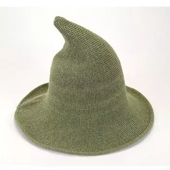 Женская шляпа ведьмы складной костюм острый большой крючком теплая зимняя шапка One Size армия зеленый