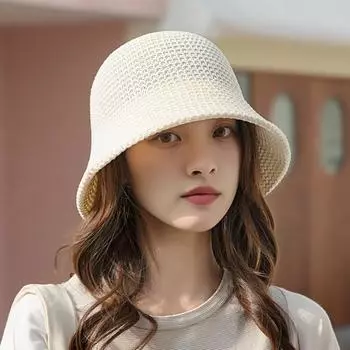 Женская шляпа-ведро для отдыха, тонкая сплошная цветная защита от ультрафиолета, солнцезащитный крем с короткими полями, складная легкая купольная кепка для свиданий, походов по магазинам, уличная кепка