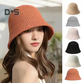 Женская шляпа-ведро для отдыха, тонкая сплошная цветная защита от ультрафиолета, солнцезащитный крем с короткими полями, складная легкая купольная кепка для свиданий, походов по магазинам, уличная кепка
