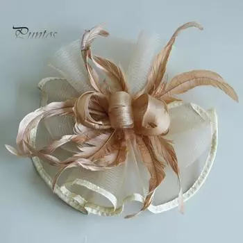 Женская шляпа-волшебница, чаепитие, свадебный цветок, головной убор с перьями, марлевая повязка ручной работы, зажим для невесты, аксессуары для волос зелёный