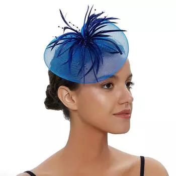 Женская шляпка-фасинатор из сетки, головной убор, повязка на голову с перьями в стиле флаппер, повязка на голову для коктейльной вечеринки, головной убор, свадебная шляпка One Size