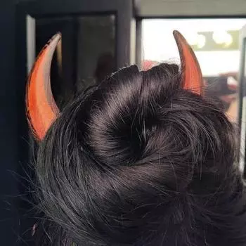 Женская шпилька для волос, фиксирующая темперамент, удобная ручка, красивая, вырезанная вручную деревянная вилка для волос в форме полумесяца для свиданий S чёрный