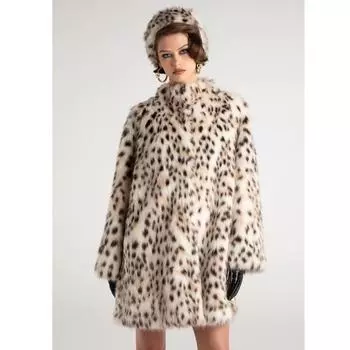 Женская шуба из искусственного меха лисы средней и длинной длины, осенне-зимняя новинка с воротником-стойкой, узор «рысь», теплый свободный тренчкот S