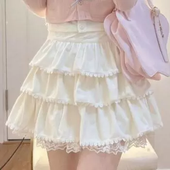 Женская симпатичная юбка-бантик, повседневная летняя многослойная мини-юбка А-силуэта для пляжного отдыха, клуба, уличной одежды, эстетической одежды S белый
