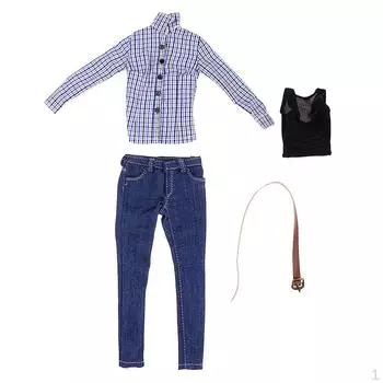 Женская синяя рубашка с решетками в масштабе 1/6, женская одежда для 12-дюймовых фигурок «сделай сам»