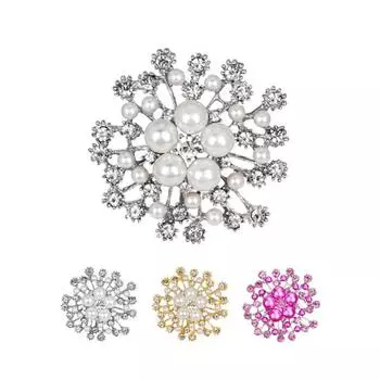 Женская снежинка из искусственного жемчуга и стразов Декор Брошь Булавка Корсаж Подарок розы красного
