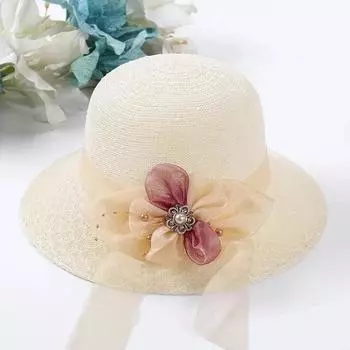 Женская солнцезащитная кепка, летняя соломенная шляпа с цветочной лентой и бантом, солнцезащитный крем, открытая шляпа для пляжного отдыха, отдыха, анти-УФ-защитная шляпа, универсальная солнцезащитная шляпа розовый