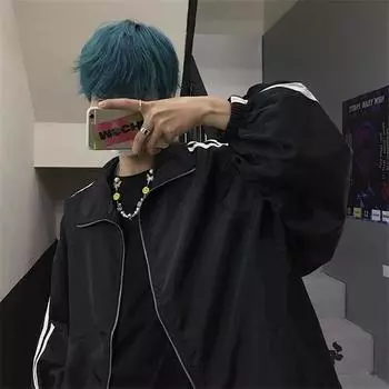 Женская солнцезащитная куртка в стиле ретро 2024 года: Повседневный, свободный топ с длинными рукавами для пар. M чёрный