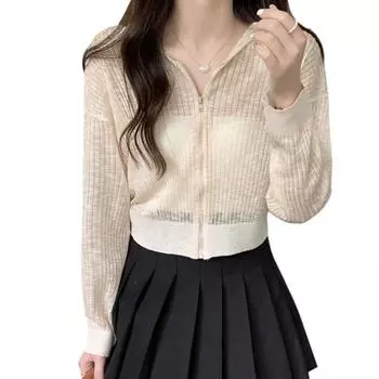 Женская солнцезащитная одежда, пальто, солнцезащитная рубашка с тонким капюшоном