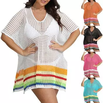 Женская солнцезащитная рубашка для отдыха, тканая рубашка с глубоким вырезом, контрастная цветовая верхняя блузка One Size чёрный