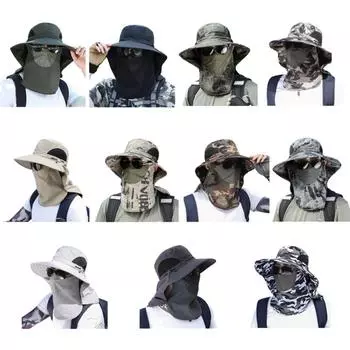 Женская солнцезащитная шляпа с широкими полями, съемным клапаном, летняя солнцезащитная шляпа с дышащей складной крышкой хаки