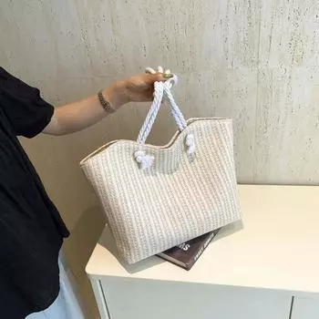 Женская соломенная пляжная сумка большой вместимости, уникальная сумка через плечо, сумка для транспортировки