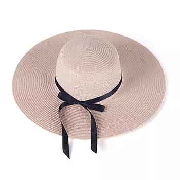 Женская соломенная шляпа с широкими полями, шляпа от солнца с лентой на шнуровке, легкая быстросохнущая шляпа, шляпа для пеших прогулок, закрывающая шею