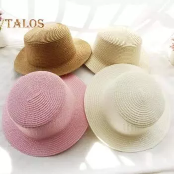 Женская соломенная шляпа с защитой от солнца с широкими полями и плоским верхом, однотонная складная дышащая кепка от солнца для кемпинга, рыбалки, пляжная шляпа для отдыха хаки