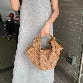 Женская соломенная сумка плетеная сумка через плечо пляжный отдых