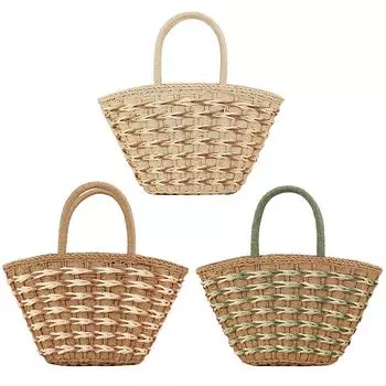 Женская соломенная сумка-тоут, плетеная сумка с верхней ручкой, клатч из ротанга, большая вместительная соломенная сумка ручной работы, шикарная плетеная сумка из рафии, кошелек бежевый