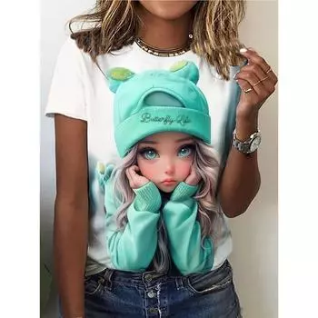 Женская современная красивая футболка, рождественская и новогодняя футболка, одежда с принтом, женская футболка с коротким рукавом 2XS