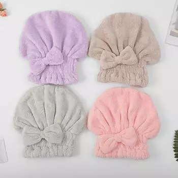 Женская спа-шапочка для душа с бантом, воздухопроницаемая микрофибра, тюрбан для волос, быстросохнущее полотенце, шапочки для сауны, аксессуары для ванной комнаты хаки