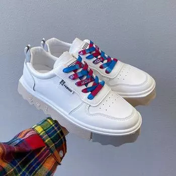 Женская спортивная белая обувь Ins Trend Повседневные кроссовки Доска Обувь Студент Кроссовки 35