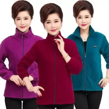 Женская спортивная куртка среднего возраста для пожилых людей, весенне-осенняя свободная куртка с воротником-стойкой, повседневный свитшот, топ XL красный