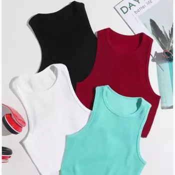 Женская спортивная майка, бесшовная уличная одежда, эластичный жилет в рубчик без рукавов для йоги, эластичная обтягивающая футболка для спортзала M
