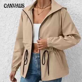 Женская спортивная непромокаемая одежда больших размеров, повседневная куртка с капюшоном для альпинизма и пешего туризма, ветровка средней длины S светло-коричневого