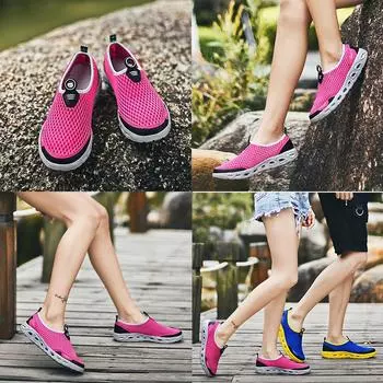 Женская спортивная обувь, дышащая мужская обувь для отдыха на открытом воздухе, сверхлегкая обувь для пар, большого размера 48 чёрный