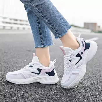 Женская спортивная обувь Кроссовки для бега Легкие теннисные туфли Нескользящие кроссовки для фитнеса и ходьбы Бег трусцой EU:35 чёрный/белый