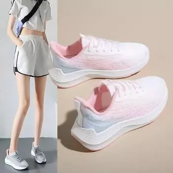 Женская спортивная обувь на мягкой подошве, новая легкая удобная обувь для бега, дышащая и нескользящая. 36 розовый
