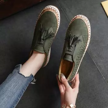 Женская спортивная обувь на плоской подошве, весенние кроссовки с кисточками, повседневные кроссовки для бега босиком, женские теннисные слипоны, низкие элегантные модные 36